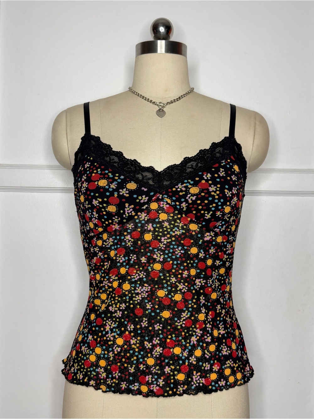 Black floral cami